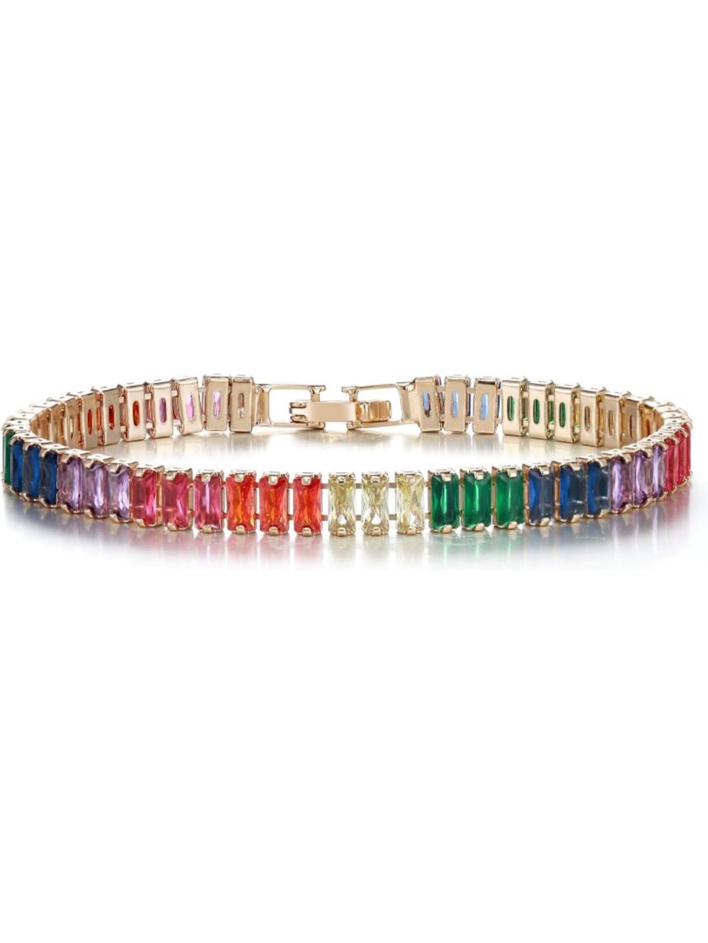 Style 3-gold Cubic Zirconia Tennis Dainty Adjustable Bracelet Gold Plate